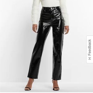 Express Black Patent Leather Pant